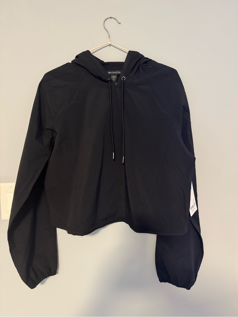 Athleta Black Cropped Hooded Pullover